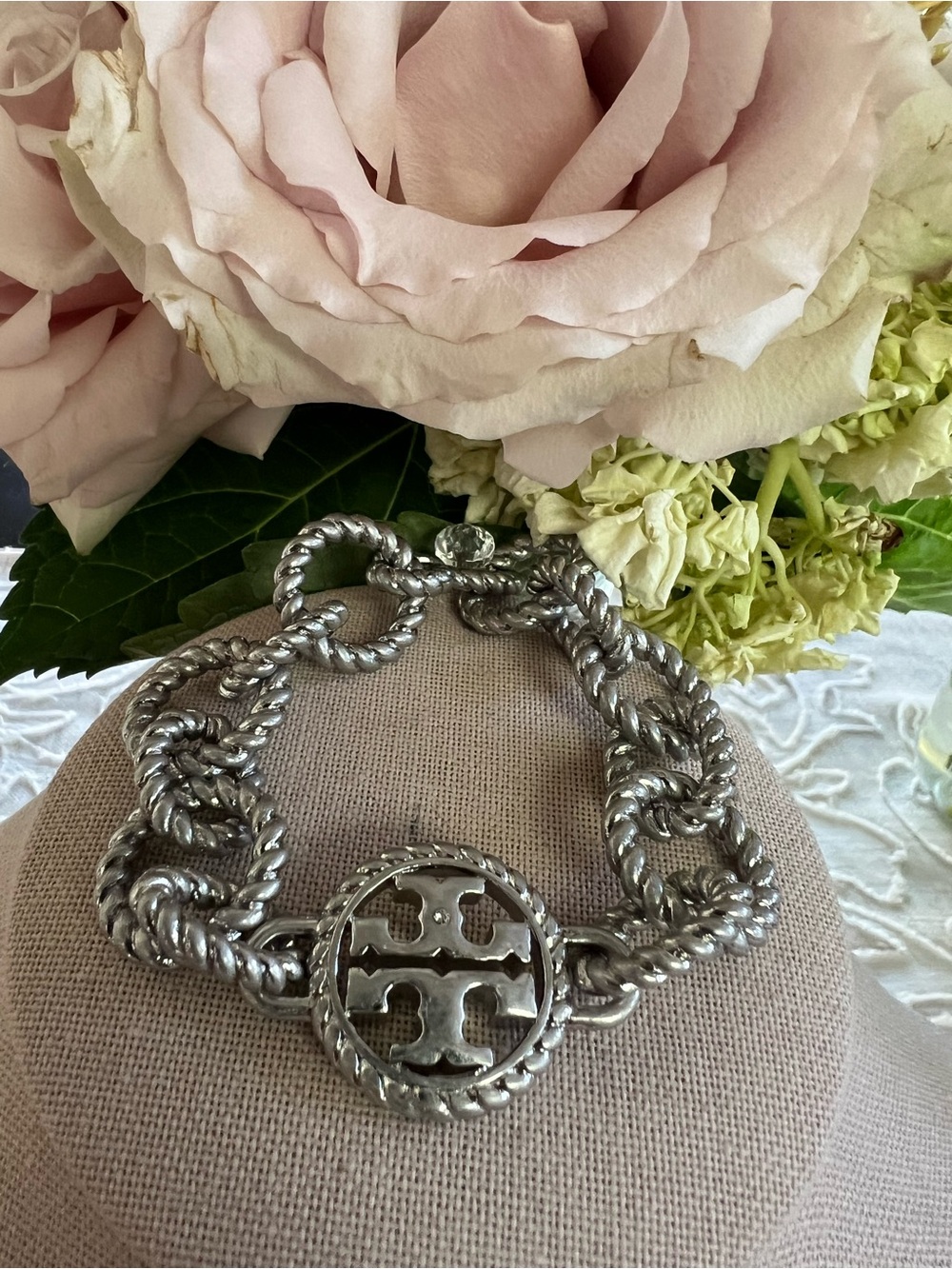 Tory Burch Rope Link Bracelet with Round Emblem